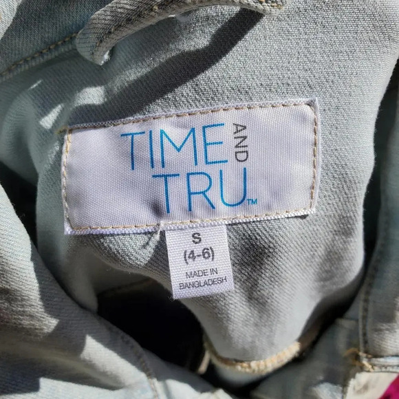Time and Tru Women's Stretch Denim Jacket Size Small 4-6 - Picture 4 of 15